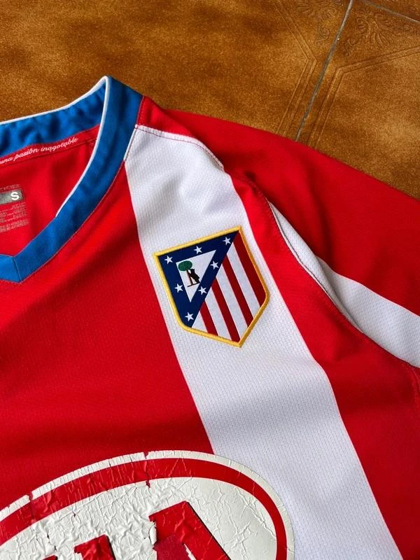 Vintage 2007-08 Nike Atlético Madrid red white home soccer jersey Size S – photo 4
